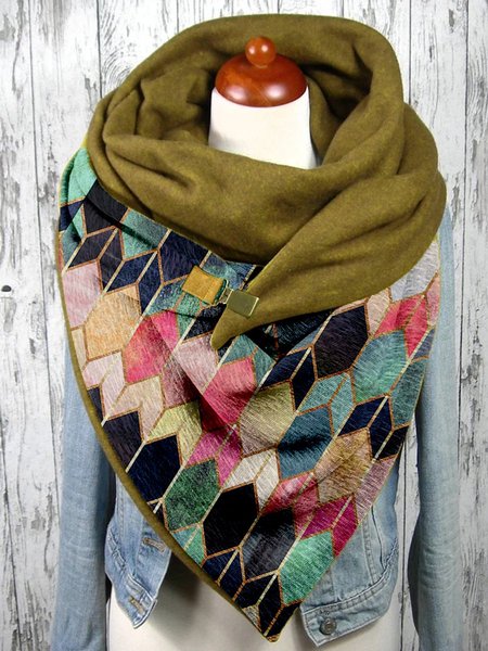 Women's Faith Pattern Casual Scarf, Army green, Scarfs