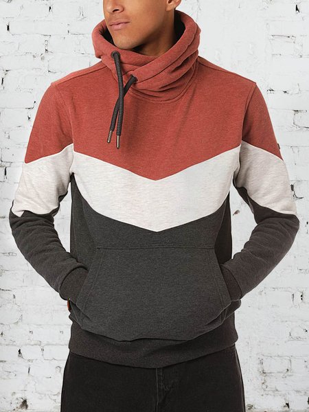 

Felpa Autunno E Inverno Uomini Casuale Caldo Colore Corrispondenza Dolcevita Casuale, Grigio scuro, Men's Top