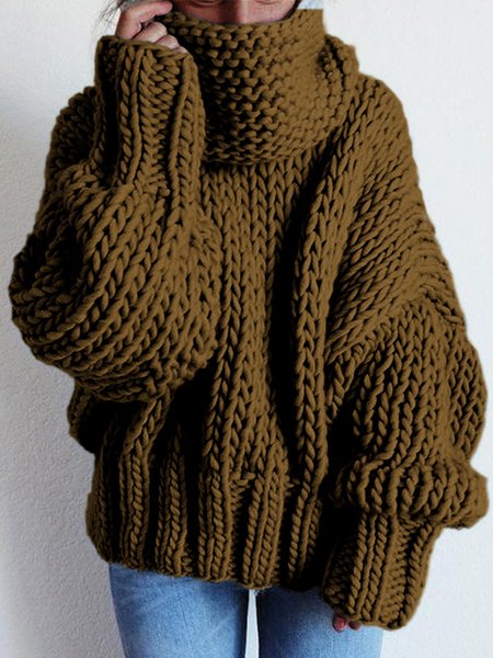 

Long Sleeve Knitted Sweater, As picture, Sweaters