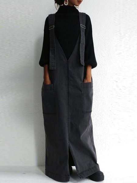 

Plain Sweet Weaving Dress, Gray, Dresses