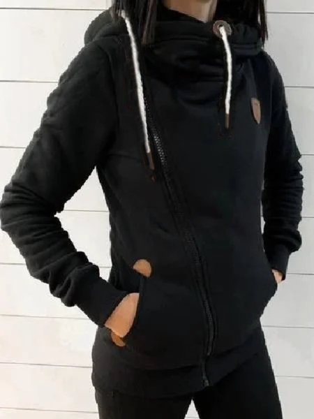 

Black Casual Cotton Sweatshirt, Hoodies&Sweatshirts