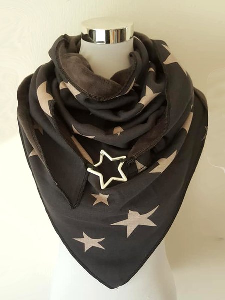 

Felpato caldo Vintage Elegante Stella Cotone Sciarpa & Scialle, Nero, Scarves&Gloves