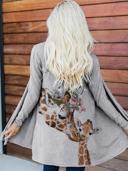 

Ladies Giraffe print cardigan, Gray, Cardigans