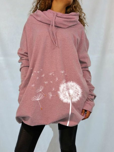 

Casual Cotton-Blend Long Sleeve Sweatshirts, Pink, Hoodies&Sweatshirts