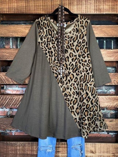 

Printed Cotton Casual Long Sleeve Shirts & Tops, Gray, Blouses & Shirts