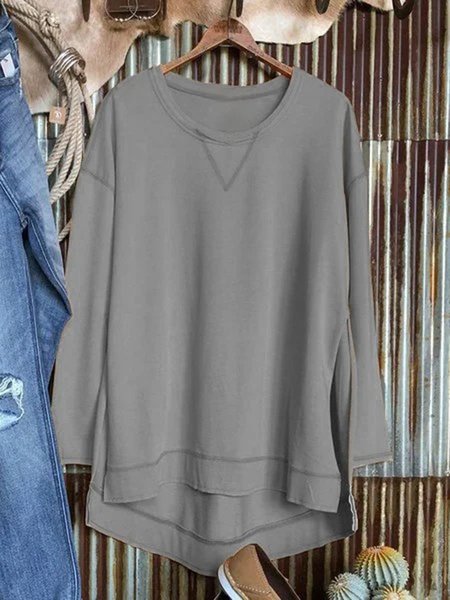 

Crew Neck Casual Shirts & Tops, Gray, Sweatshirts & Hoodies