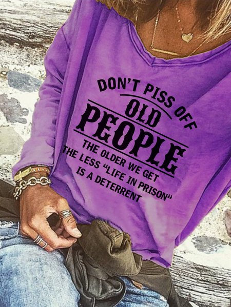 

Don't Piss Off Old People, Purple, Tops