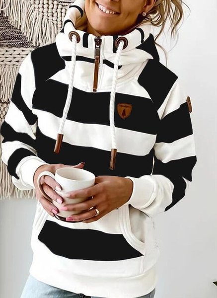 

Hoodie Cotton-Blend Casual Long Sleeve Sweatshirts, Black, Tops