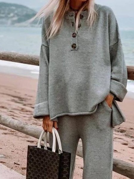 

Cotton-Blend Casual Suits, Gray, Jumpsuits