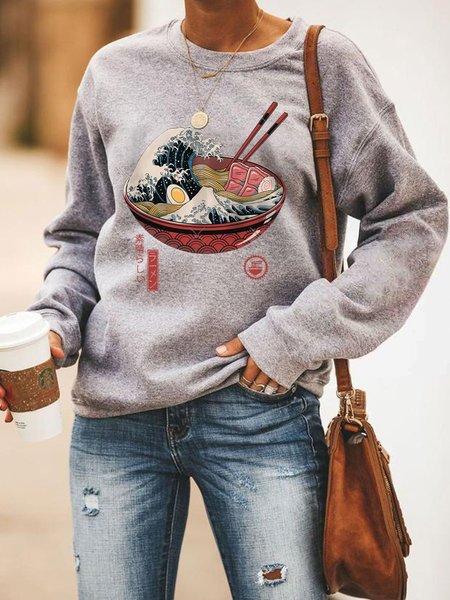 

Japanese Graphic Sweatshirts, Gray, Hoodies&Sweatshirts