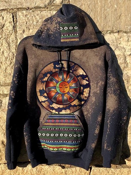 

Cotton-Blend Hoodie Casual Long Sleeve Sweatshirt, Brown, Hoodies & Sweatshirts