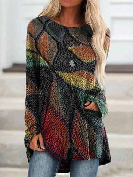 

Shift Long Sleeve Crew Neck Shirts & Tops, Multicolor, Blouses & Shirts