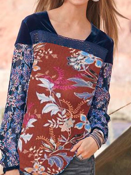 

Bohemian Girocollo Bohemian Top, Multicolore, Blouses & Shirts