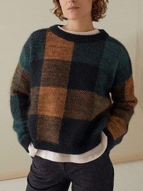 

Acrylic Long Sleeve Crew Neck Sweater, Green, Sweaters