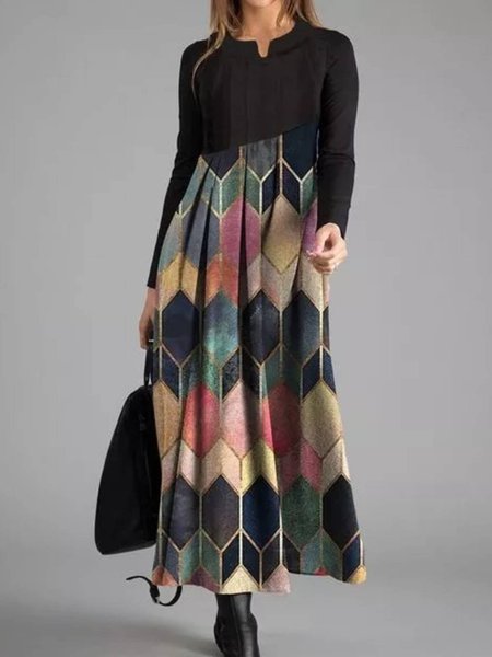 

Casual Cotton Long Sleeve Dresses, Multicolor, Dresses