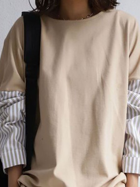 

Cotton Casual Long Sleeve Shirts & Tops, Khaki, Tops