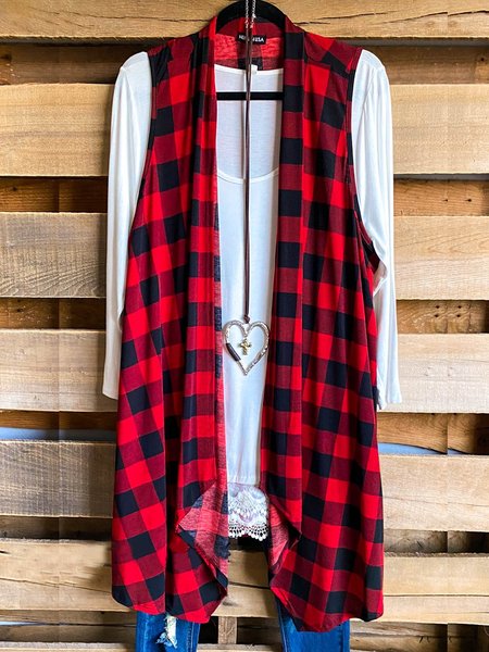 

Casual Cold Shoulder Cotton-Blend Outerwear, Red, Outerwear