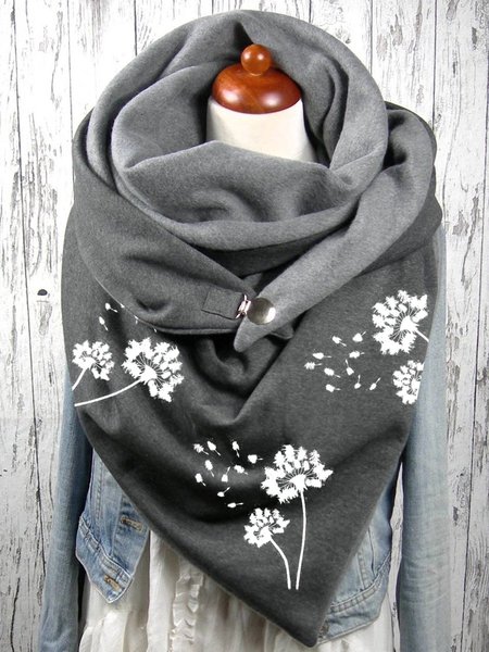 

Dandelion Graphic Scarf, Gray, Scarfs