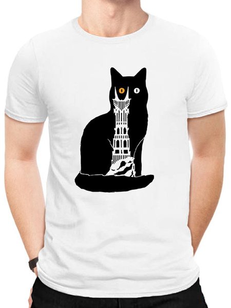 

Tower Cat Graphic Tee, White, T-shirts
