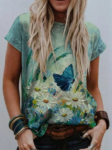 

Short Sleeve Shift Shirts & Tops, Multicolor, Tees & T-shirts