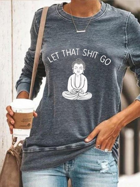 

Long Sleeve Cotton-Blend Casual Sweatshirt, Gray, Hoodies & Sweatshirts
