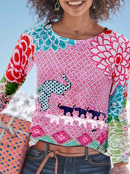 

Holiday Cotton-Blend Tops, As picture, Tops