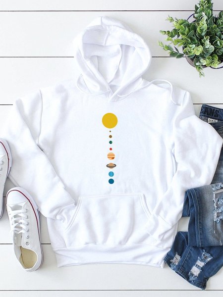 

Universe Planet Graphic Hoodie, White, Hoodies&Sweatshirts