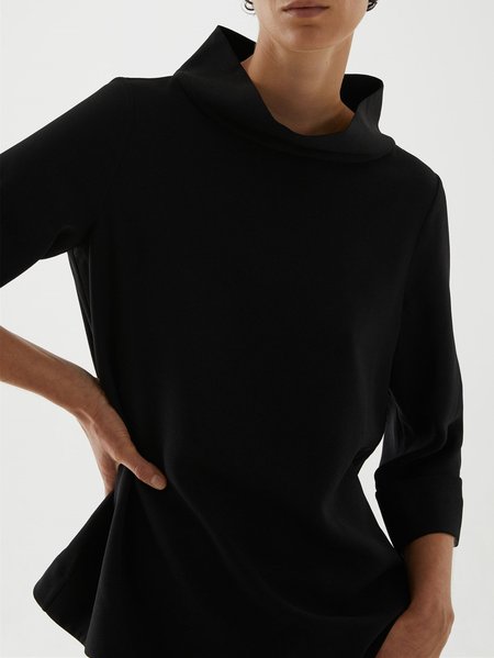 

Top Casuale Nero Collo a Imbuto Misto Cotone, T-Shirts