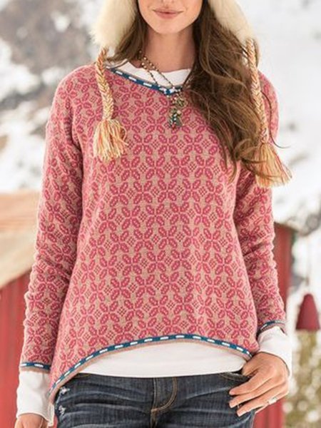 

Pink Printed Casual Shift Long Sleeve Shirts & Tops, Blouses & Shirts