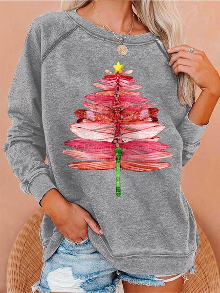 

Dragonfly Christmas Tree Sweatshirt, Gray, Hoodies&Sweatshirts