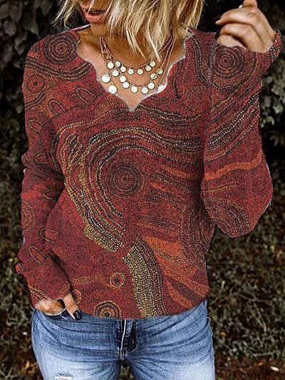 

Vintage Shift Abstract Tops, As picture, Blouses & Shirts