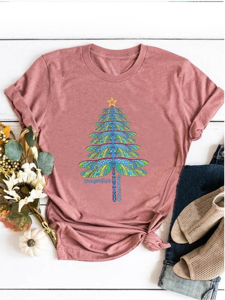 

Dragonfly Christmas Tree Tee, Brick red, T-shirts
