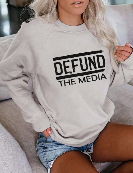 

Defund The Media Sweatshirt, White, Hoodies&Sweatshirts