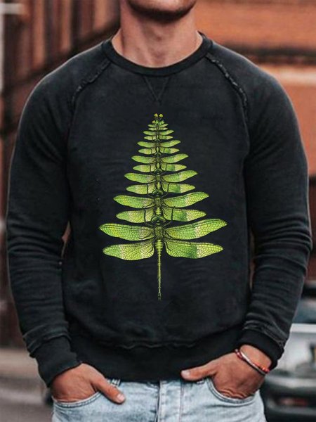 

Dragonfly Christmas Tree Sweatshirt, Black, Sweater