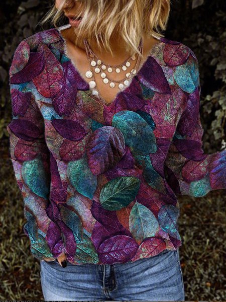 

Top Casuale Scollo a V Dritto, Multicolore, Blouses & Shirts