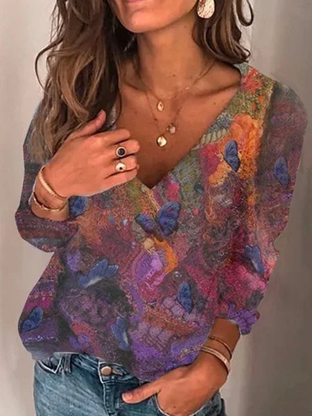 

Top Vintage Floreale Misto Cotone, Colore, Knitwear