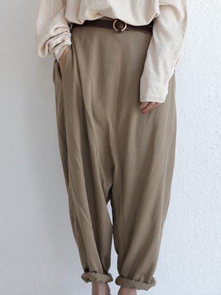 

Plain Cocoon Pants, Khaki, Pants
