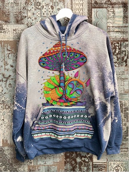 

Abstract Long Sleeve Sweatshirt, Navy blue, Hoodies&Sweatshirts