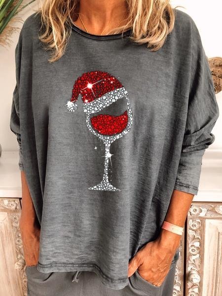 

Casual Crew Neck Tops, Gray, Tops