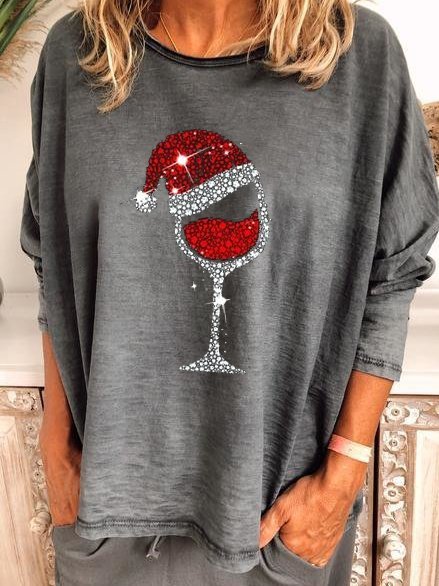 

Casual Crew Neck Tops, Gray, Tops