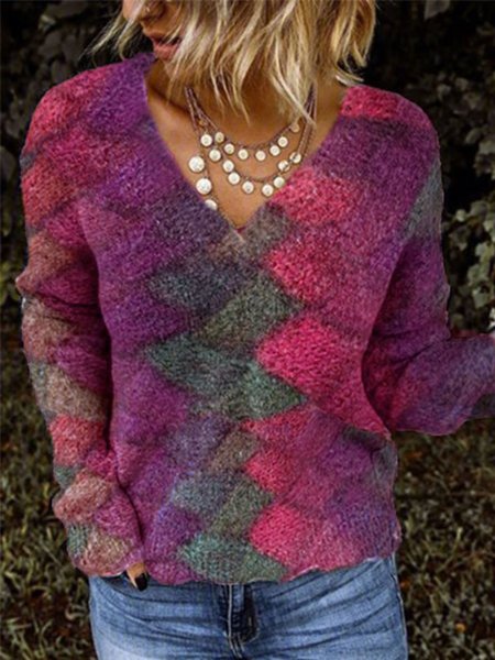 Ombre/tie-Dye Casual Floral-Print Shirts & Tops, Multicolor, Hoodies & Sweatshirts