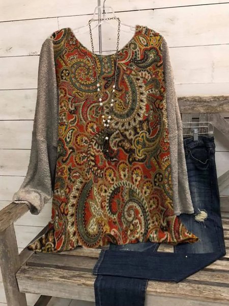 

Knitted Paisley Long Sleeve Casual Shirts & Tops, Khaki, Winter Clearance