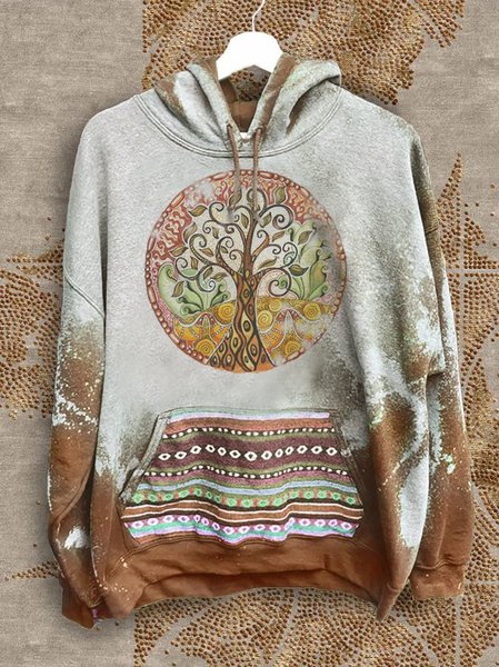 

Cotton-Blend Long Sleeve Sweatshirts, Orange-grey, Sweatshirts & Hoodies