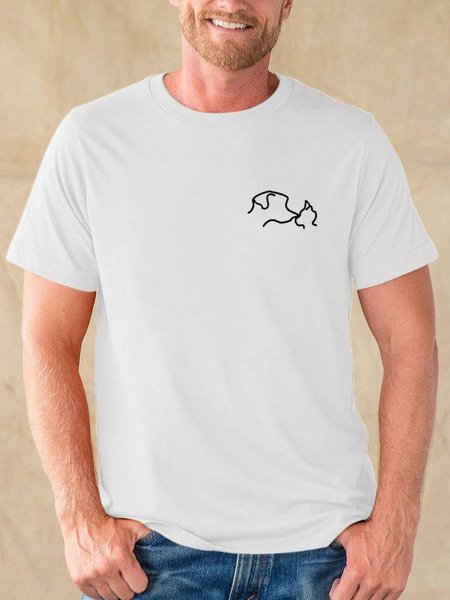 

Cat and Dog Graphic Tee, White, T-shirts