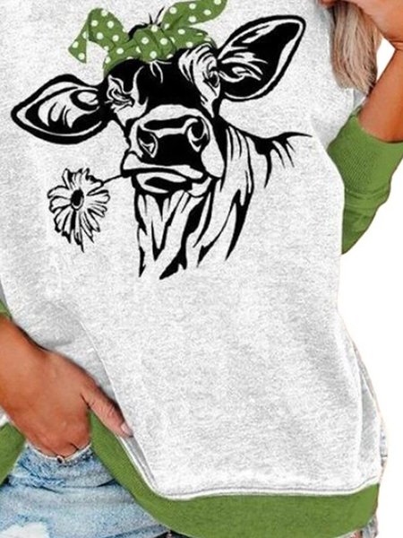 

Animal Long Sleeve Crew Neck Shirts & Tops, Gray, Tops
