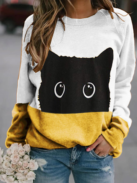 

Felpa Maniche Lunghe Vintage Panelled Girocollo, Giallo, Hoodies & Sweatshirts