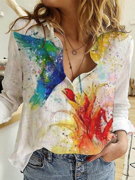 

Long Sleeve Casual Blouse, As picture, Shirts & Blouses
