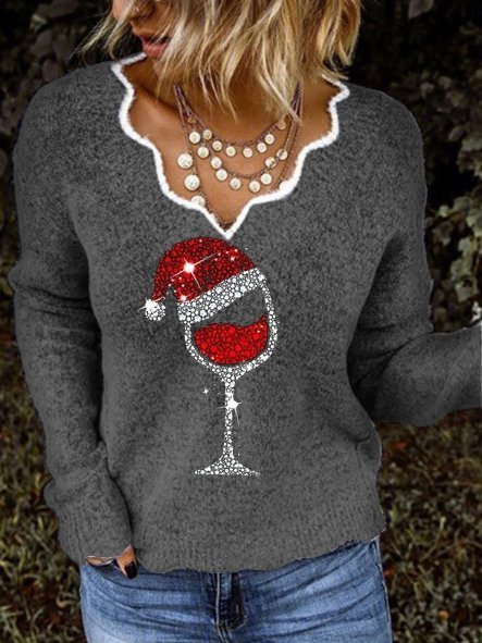 

Striped Long Sleeve Tops, Gray, Tops