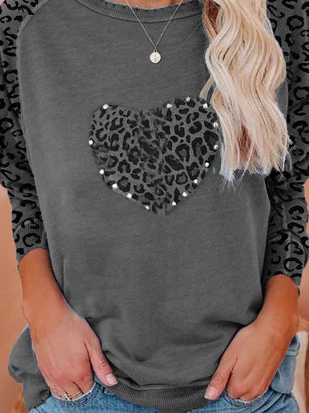 

Crew Neck Long Sleeve Shirts & Tops, Grey, Hoodies & Sweatshirts