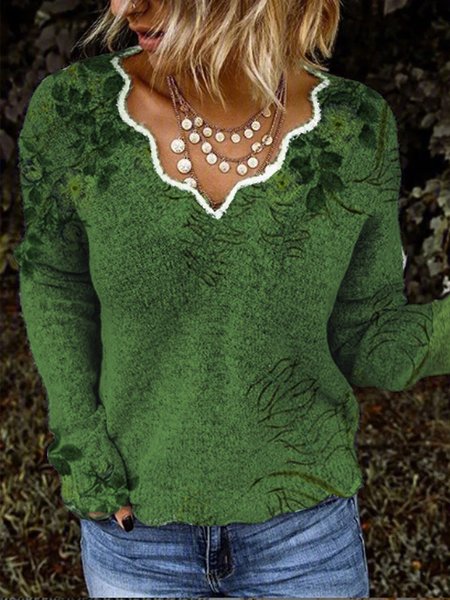 

Shift Casual V Neck Shirts & Tops, Green, Tops